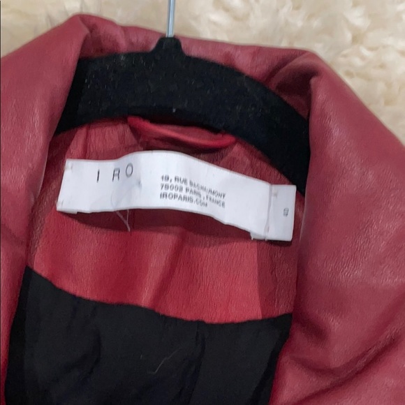 Iro Han burgundy red leather jacket size 40 - Picture 4 of 16